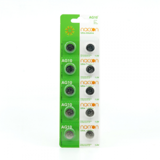 Naccon AG10 189 389 LR54 LR1130 Alkalin Düğme Pil 10'lu Paket Naccon AG10 189 389 LR54 LR1130 Alkalin Düğme Pil 10'lu Paket