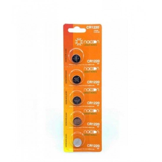 Naccon CR1220 3V Lityum Düğme Pil 5'li Paket Naccon CR1220 3V Lityum Düğme Pil 5'li Paket