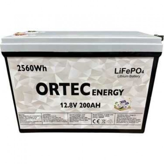 Ortec 12.8V 200Ah LiFePO4 Lityum Akü Yeni Nesil