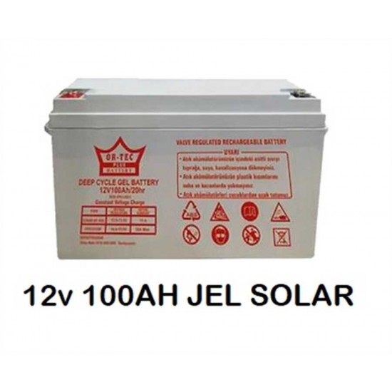 Ortec 12V 100Ah Güneş Enerji Sistemi için Nano Carbon Jel Akü