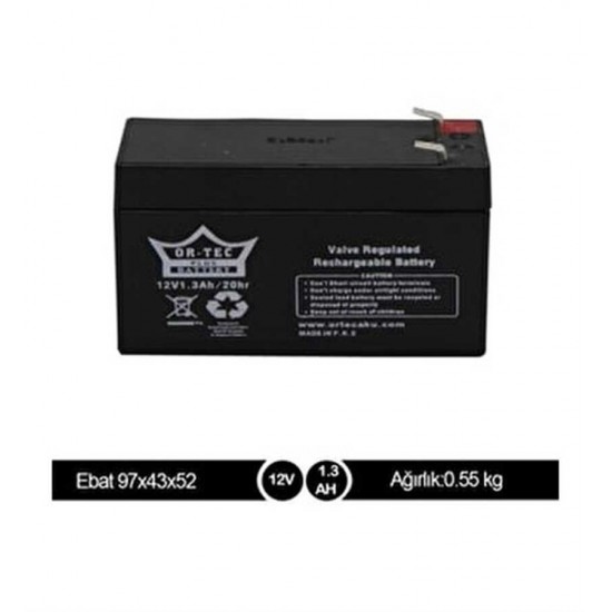 Ortec 12V 1.3Ah Bakımsız Kuru Tip Alarm Dış Panel Aküsü Ortec 12V 1.3Ah Bakımsız Kuru Tip Alarm Dış Panel Aküsü