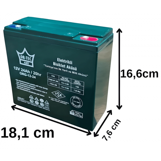 Ortec 12V 24AH Elektrikli Motosiklet Aküsü Ortec 12V 24AH Elektrikli Motosiklet Aküsü
