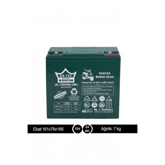 Ortec 12V 24AH Elektrikli Motosiklet Aküsü Ortec 12V 24AH Elektrikli Motosiklet Aküsü