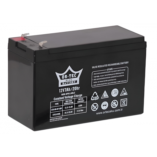 Ortec 12V 7Ah Bakımsız Kuru Tip Akü