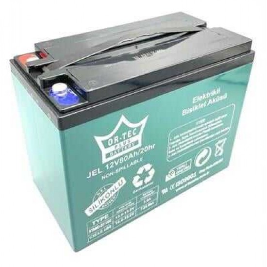 Ortec 12V 80Ah Elektrikli Bisikletler için Jel Akü 