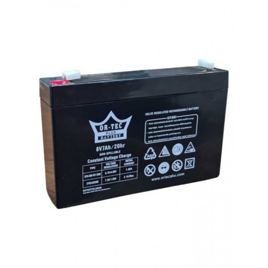 Ortec 6V 7AH Bakımsız Kuru Akü