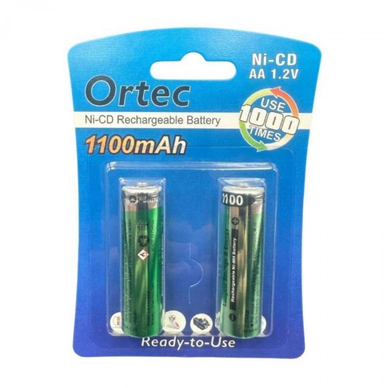 ORTEC NIMH RECHARGEABLE AA 1100 MAH 1.2V ORTEC NIMH RECHARGEABLE AA 1100 MAH 1.2V