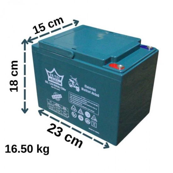 Ortec Plus 12V 100AH Elektrikli Motosiklet Aküsü Ortec Plus 12V 100AH Elektrikli Motosiklet Aküsü
