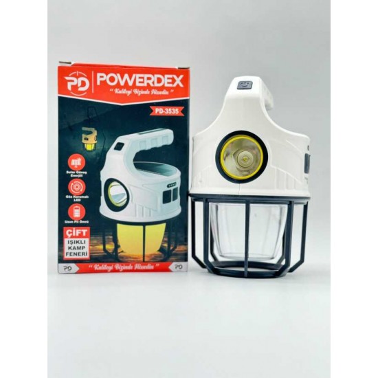 Powerdex PD-3535 Çift Işıklı Solar Şarjlı Kamp Lambası Powerdex PD-3535 Çift Işıklı Solar Şarjlı Kamp Lambası