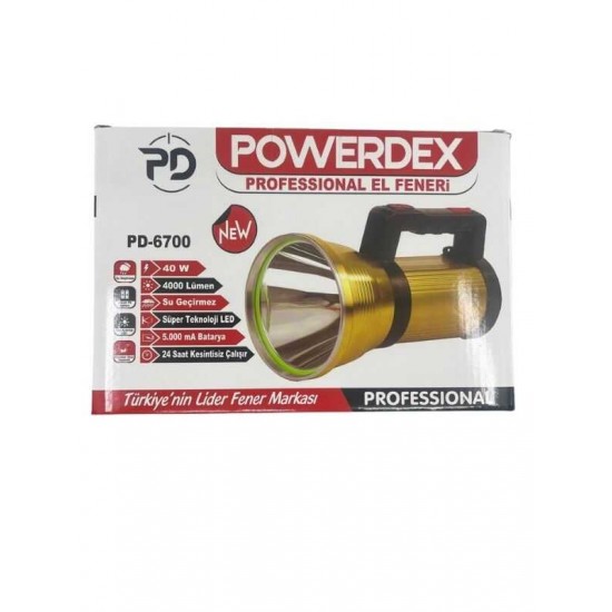 Powerdex PD-6700 40W 4000 Lümen Şarjlı El Feneri Powerdex PD-6700 40W 4000 Lümen Şarjlı El Feneri