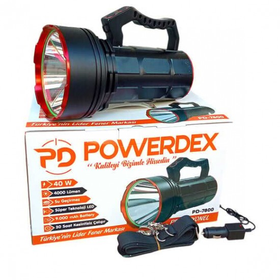 Powerdex PD-7800 50W 5000 Lümen Şarjlı El Feneri Powerdex PD-7800 50W 5000 Lümen Şarjlı El Feneri