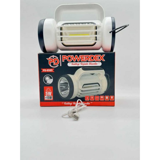 Powerdex PD-8585 Çift Işıklı Solar Şarjlı El Feneri ve Kamp Lambası Powerdex PD-8585 Çift Işıklı Solar Şarjlı El Feneri ve Kamp Lambası