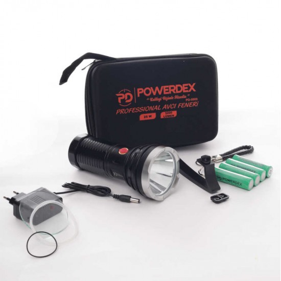 Powerdex PD-9900 Şarj Edilebilir Pilli Profesyonel Avcı El Feneri 25W Powerdex PD-9900 Şarj Edilebilir Pilli Profesyonel Avcı El Feneri 25W