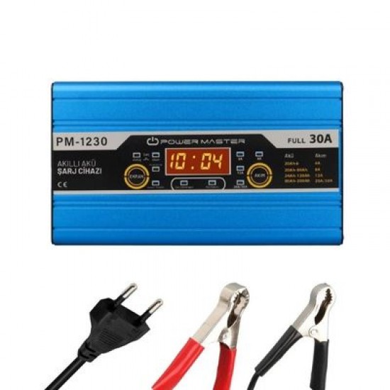 Powermaster PM-1230 12 Volt Max 30 Amper Akü Şarj Cihazı Powermaster PM-1230 12 Volt Max 30 Amper Akü Şarj Cihazı
