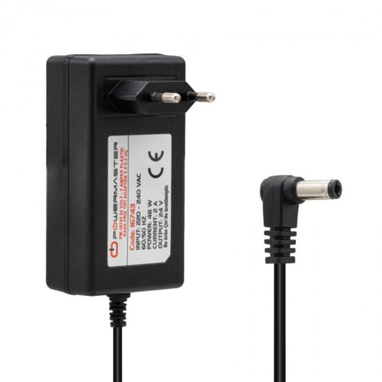 Powermaster PM-16743 24 Volt - 2 Amper Plastik Kasa 5.5*2.5 Uç Priz Tip Adaptör