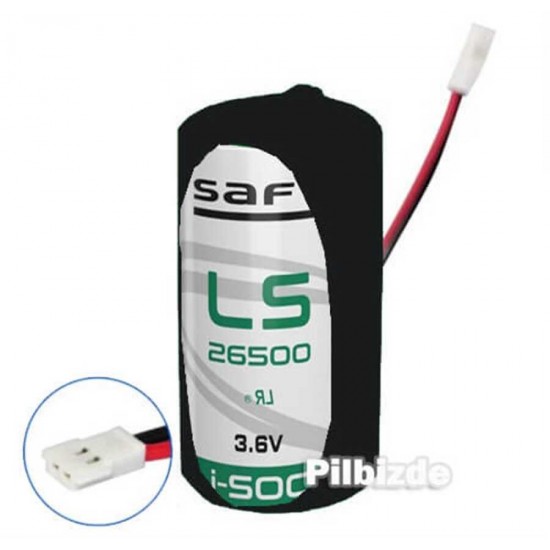 Saft LS26500 Doğalgaz ve Su sayaç için 3.6v Lityum Soketli Pil Made in France
