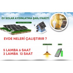 Solar Aydınlatma ve Cep Telefonu Şarj Seti Güneş Enerjili