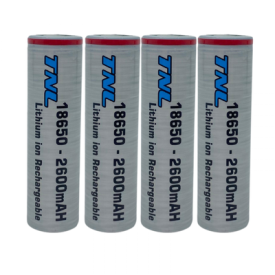 4 Adet TNL 18650 2600mAH 3C 3.7V Li-ion Başlıksız Şarj Edilebilir Pil