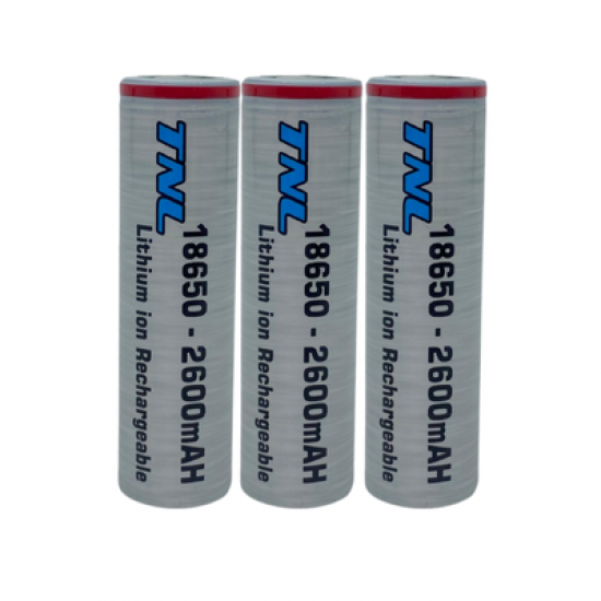 3 Adet TNL 18650 2600mAH 3C 3.7V Li-ion Başlıksız Şarj Edilebilir Pil