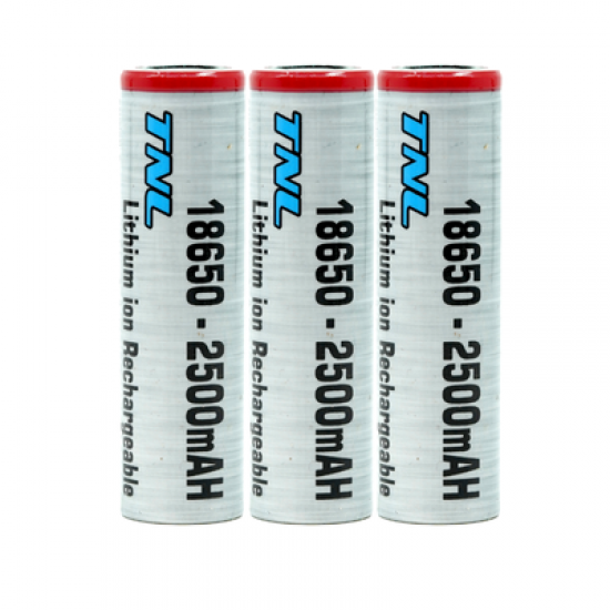 3 Adet TNL ICR18650 3.7V 2500mAh 30A Şarj Edilebilir Li-ion Pil