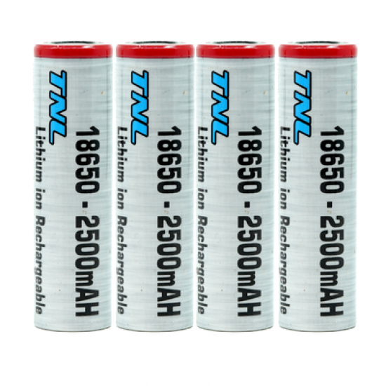 4 Adet TNL ICR18650 3.7V 2500mAh 30A Discharge Şarj Edilebilir Li-ion Pil