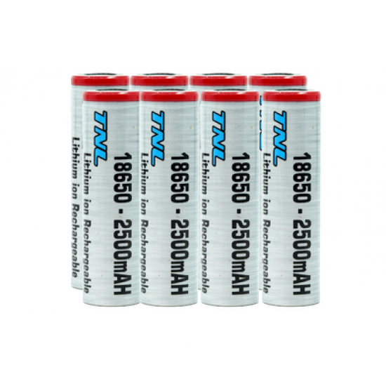 8 Adet TNL ICR18650 3.7V 2500mAh 30A Discharge Şarj Edilebilir Li-ion Pil
