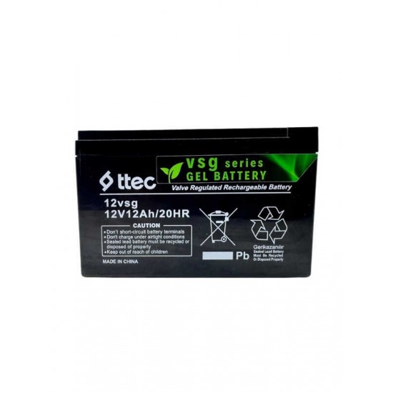 Ttec 12V 12AH Jel Akü Güneş Enerjisi Sistemlerine Özel Ttec 12V 12AH Jel Akü Güneş Enerjisi Sistemlerine Özel