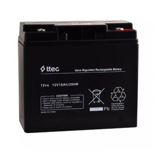Ttec 12V 18Ah Base Bakımsız Kuru Akü - Elektrikli Bisiklet Aküsü-Üretim Yılı 2025