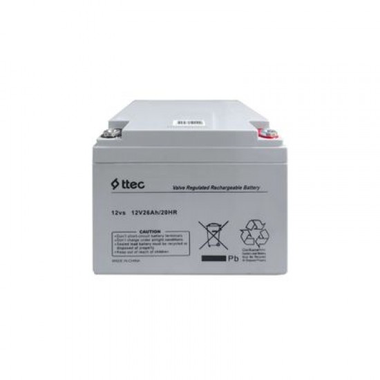 Ttec 12V 26Ah Bakımsız Kuru Akü-Üretim Yılı 2025