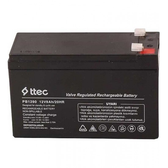 Ttec 12V 9Ah Bakımsız Kuru Akü-Üretim Yılı 2025