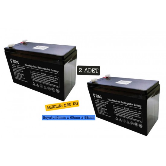 2 adet Ttec 12V 9Ah Akü 2025 Üretim 2 adet Ttec 12V 9Ah Akü 2025 Üretim