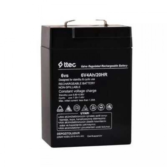 Ttec 6 Volt 4 Amper Alarm/Güvenlik Sistemi için Bakımsız Kuru Akü Ttec 6 Volt 4 Amper Alarm/Güvenlik Sistemi için Bakımsız Kuru Akü