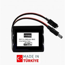 Ultramax 11.1v 2800mAH Li-ion PCBli 3S1P 18650 Şarjlı Pil