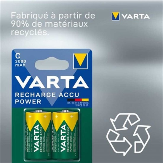 Varta 3000mAh 56714 Şarjlı C Size Orta Boy Pil 2li Blister Varta 3000mAh 56714 Şarjlı C Size Orta Boy Pil 2li Blister