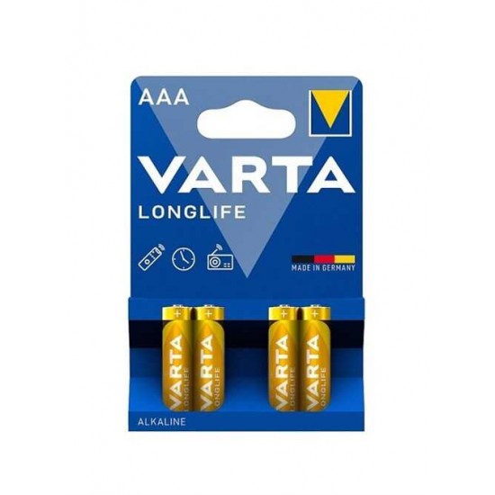 Varta 4103 Longlife Alkalin AAA İnce Kalem Pil 4'lü Paket (Blister) Varta 4103 Longlife Alkalin AAA İnce Kalem Pil 4'lü Paket (Blister)
