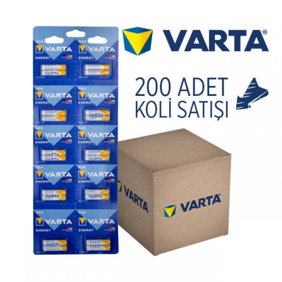 Varta 4103229482 Energy AAA Alkalin İnce Pil 200'lü Koli Satış