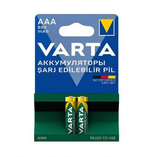 Varta 800mAh AAA Şarj Edilebilir İnce Pil 2'li Blister Varta 800mAh AAA Şarj Edilebilir İnce Pil 2'li Blister