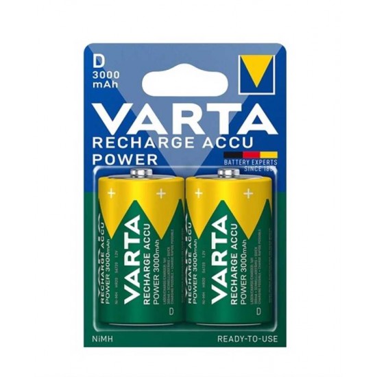 Varta 56720 Power 3000mAh D Şarj Edilebilir Büyük Pil 2li Blister Varta 56720 Power 3000mAh D Şarj Edilebilir Büyük Pil 2li Blister