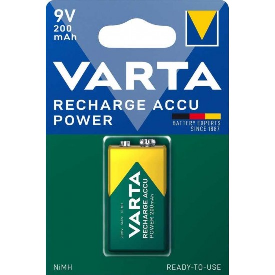 Varta Accu Power 9V 200mAh Şarjlı Pil Tekli Paket Varta Accu Power 9V 200mAh Şarjlı Pil Tekli Paket