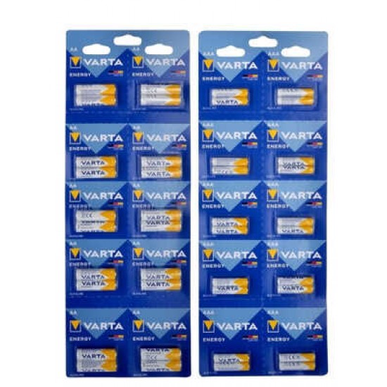 Varta Energy Alkaline 20 Adet Kalem pil ve 20 Adet İnce Pil Varta Energy Alkaline 20 Adet Kalem pil ve 20 Adet İnce Pil