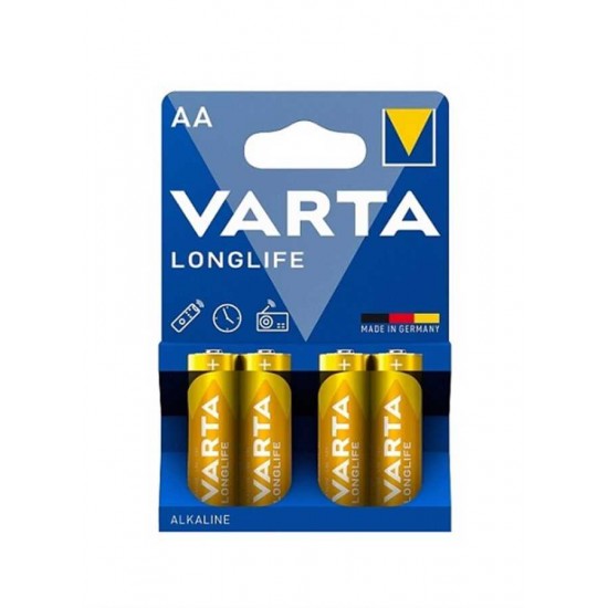Varta Longlife Alkalin AA Kalem Pil 4'lü Paket (Blister) Varta Longlife Alkalin AA Kalem Pil 4'lü Paket (Blister)
