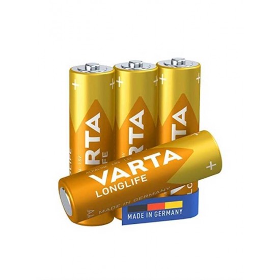 Varta Longlife Alkalin AA Kalem Pil 4'lü Paket (Blister) Varta Longlife Alkalin AA Kalem Pil 4'lü Paket (Blister)