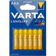 Varta Longlife Alkalin AAA İnce Kalem Pil 6'lı Paket (Blister)