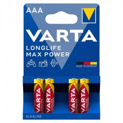 Varta 4703 Longlife Max Power Alkalin AAA İnce Kalem Pil 4'lü Paket (Blister) Varta 4703 Longlife Max Power Alkalin AAA İnce Kalem Pil 4'lü Paket (Blister)