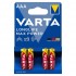 Varta 4703 Longlife Max Power Alkalin AAA İnce Kalem Pil 4'lü Paket (Blister)