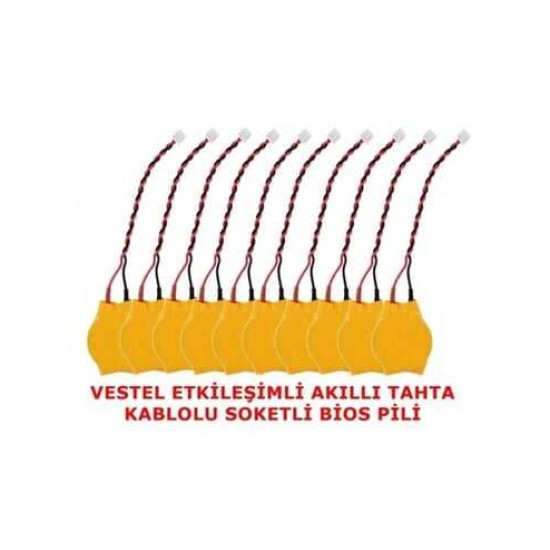 Vestel Faz 1-2 Akıllı Tahta CR2032 Kablolu Soketli Bios Pili 10'lu