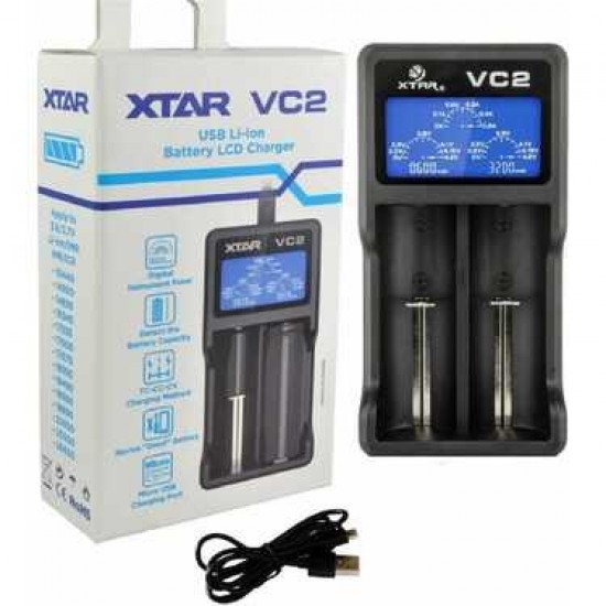 XTAR VC2 Pil Şarj Aleti LCD Ekranlı 18650 26650 Li-ion Akıllı Şarj Cihazı