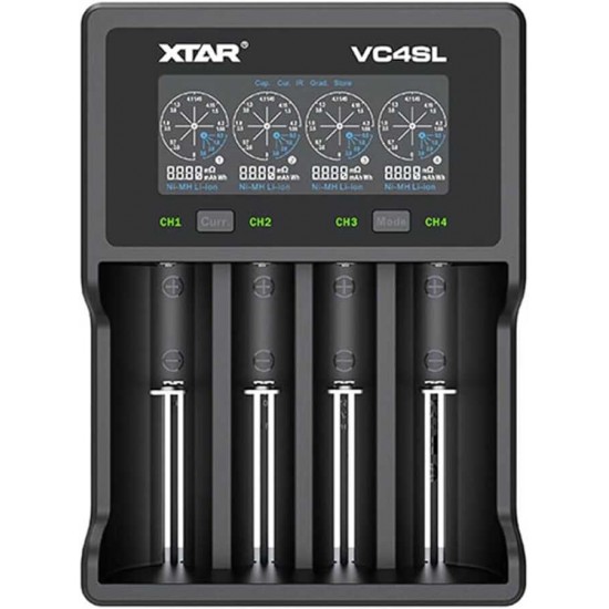 XTAR VC4SL LCD Ekranlı Pil Şarj Aleti 4'lü 18650 21700 Li-ion Ni-MH Akıllı Hızlı Şarj