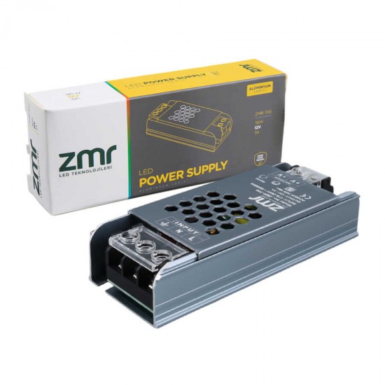 ZMR-700/B.00 12 VOLT 3 AMPER 36 WATT SLIM METAL KASA ADAPTÖR ZMR-700/B.00 12 VOLT 3 AMPER 36 WATT SLIM METAL KASA ADAPTÖR