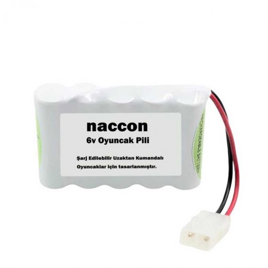16648 Naccon 6V 1000mAh Tamiya Soketli Şarjlı Oyuncak Pili AA Kalem Pilli